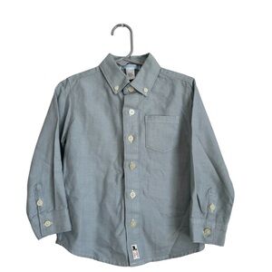 Janie And Jack Blue Button Down Long Sleeve Shirt 3T